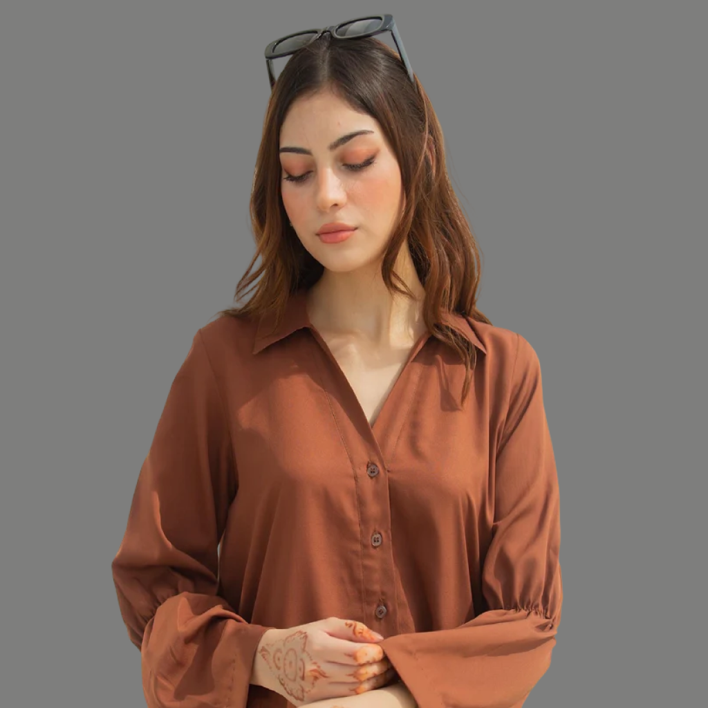 Brown Two Piece Dress Co Ord Sets