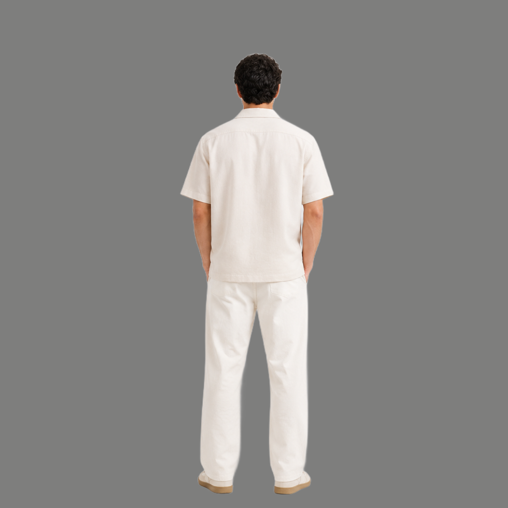 Modern Minimalist Camp Collar Drop Shoulder Top