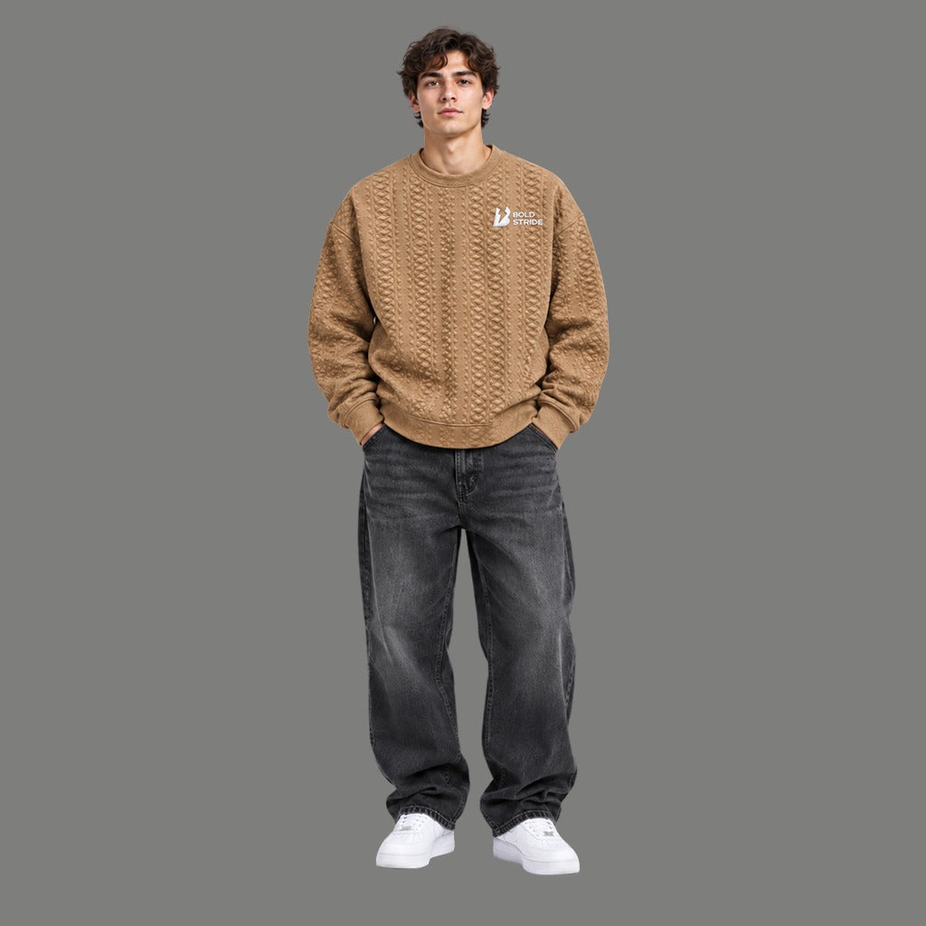Bold Stride Embossed Diamond Pullover