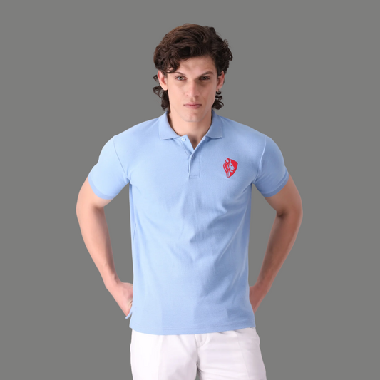 SKY BLUE KNITTED POLO