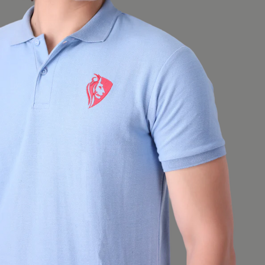 SKY BLUE KNITTED POLO