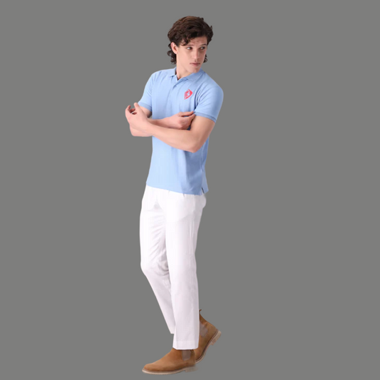 SKY BLUE KNITTED POLO
