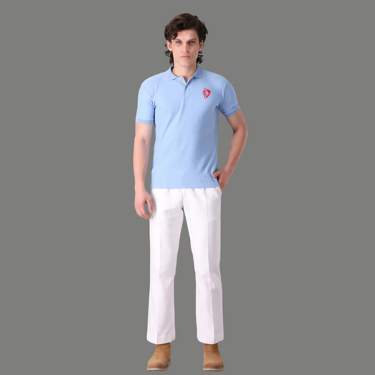 SKY BLUE KNITTED POLO