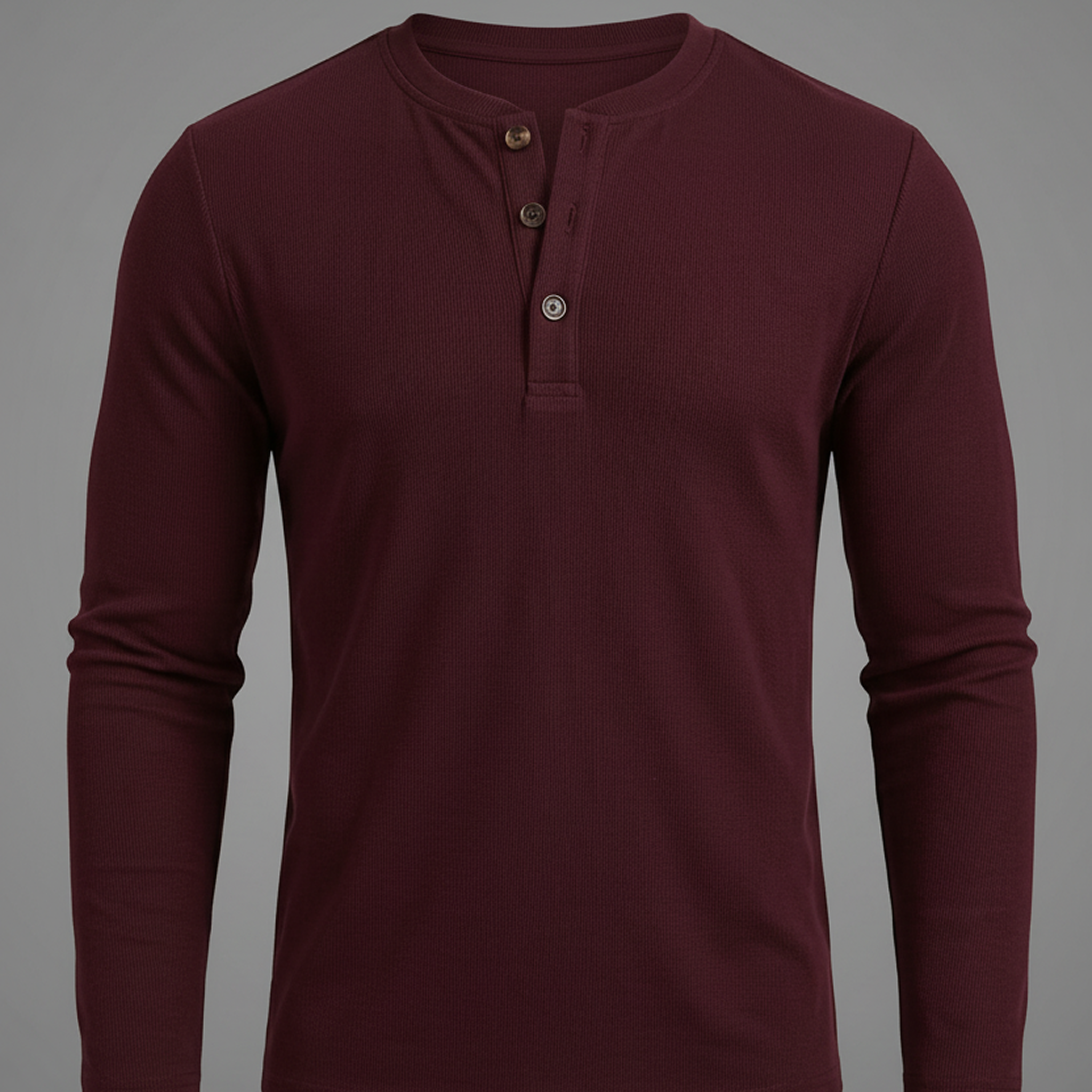 Burgundy Linear Henley