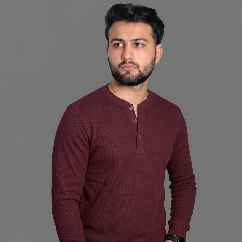 Burgundy Linear Henley