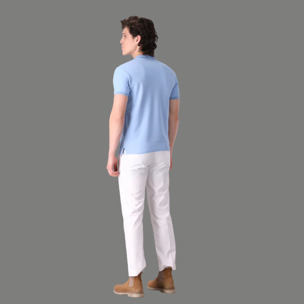 SKY BLUE KNITTED POLO