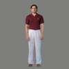 BURGUNDY DROP NEEDLE ZIP POLO SHIRT