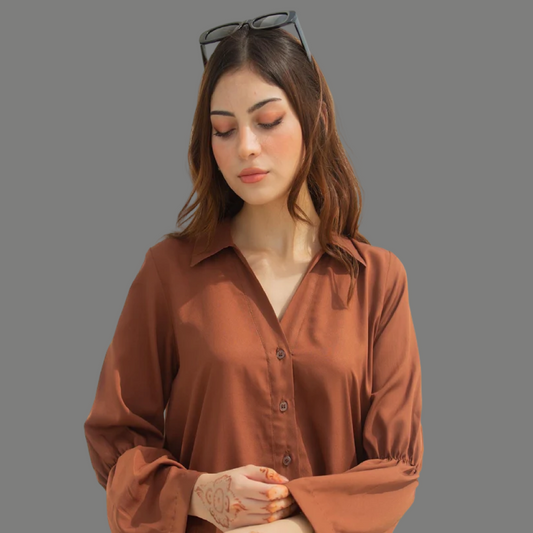 Brown Two Piece Dress Co Ord Sets