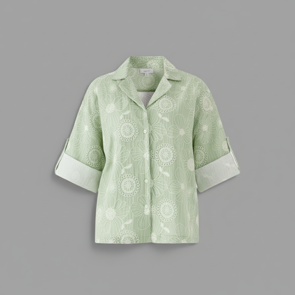 Floral Embroidery Shirt