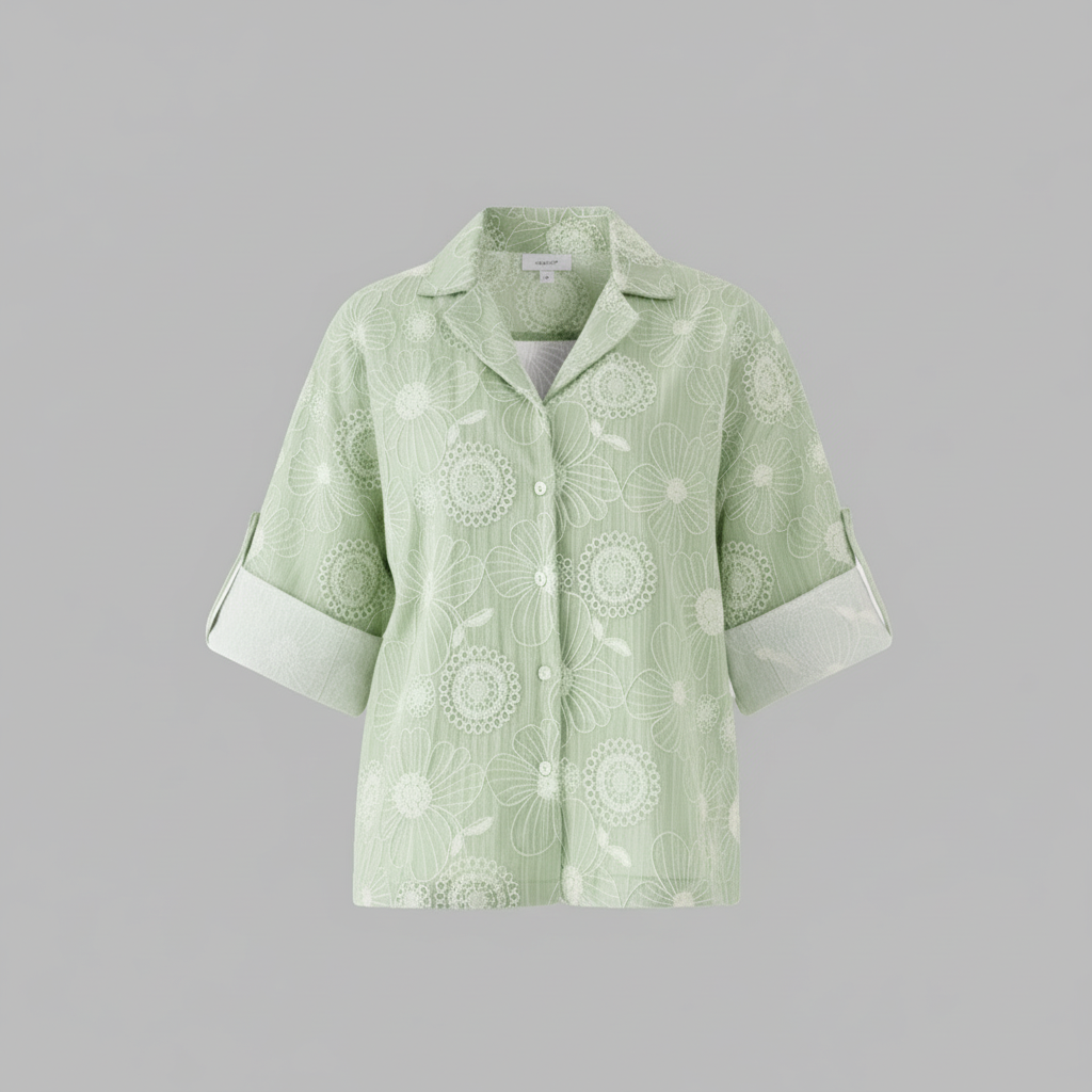 Floral Embroidery Shirt