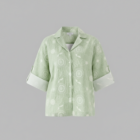 Floral Embroidery Shirt