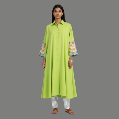 Lime Bloom Fusion Top