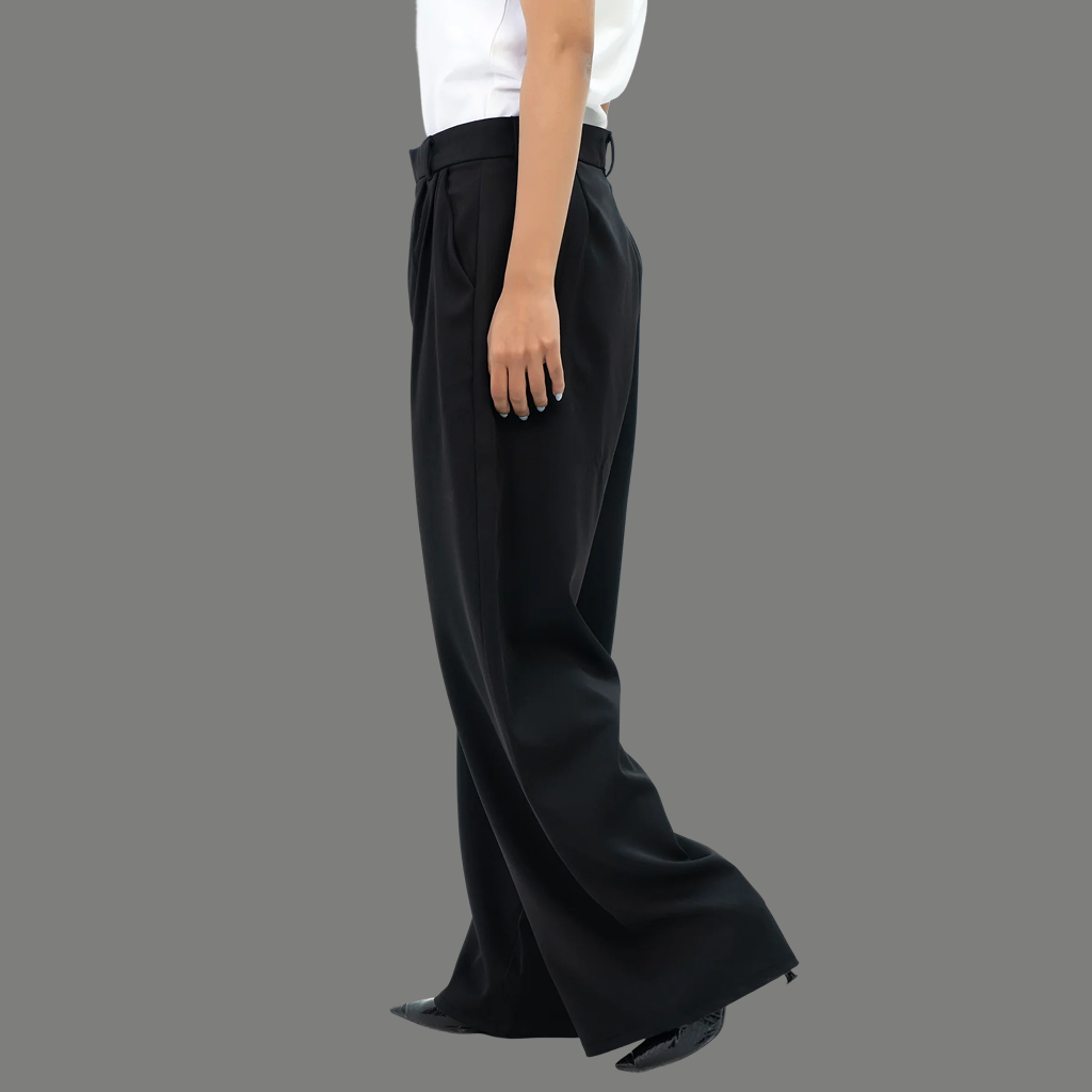 Wide Leg Pleated Trouser