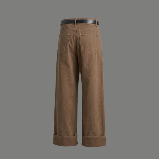 High Waist choco WIde leg jeans