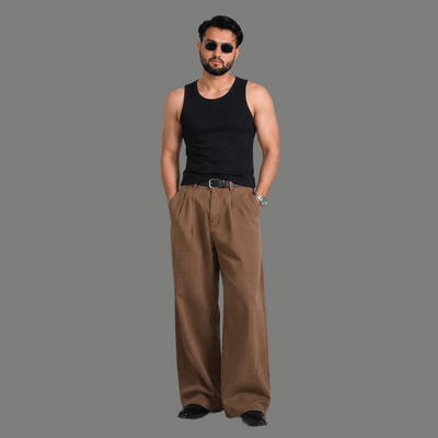 High Waist choco WIde leg jeans