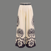 Geometric Waistband Graphic Hem Wide Leg Trousers