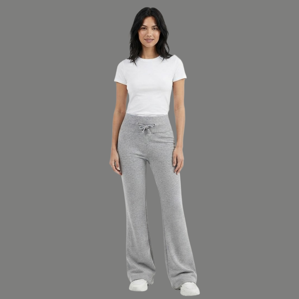 High Rise Athletic Drawstring Flared Trousers