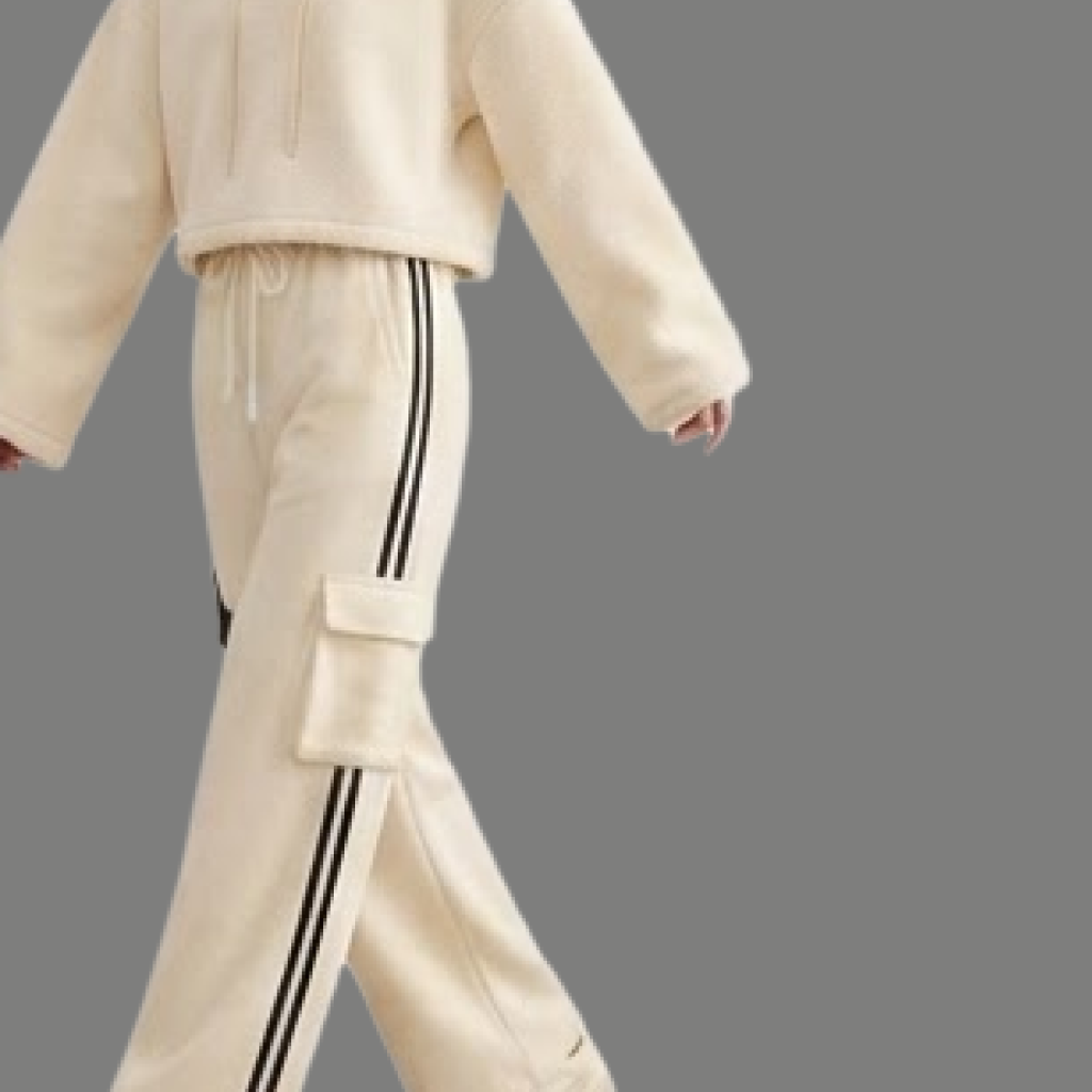 High Waist Side Stripe Pocket Wide Trousers