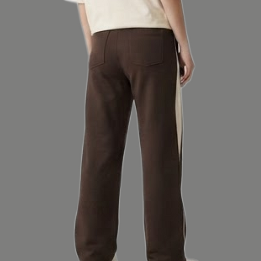 Contrast Panel Drawstring Wide Leg Sweatpants Trousers