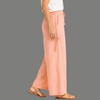 High Rise Drawstring Pocket Wide Leg Trousers