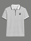 Stripped Quater zipper Polo