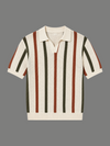Retro Stripe Knit Polo Shirt