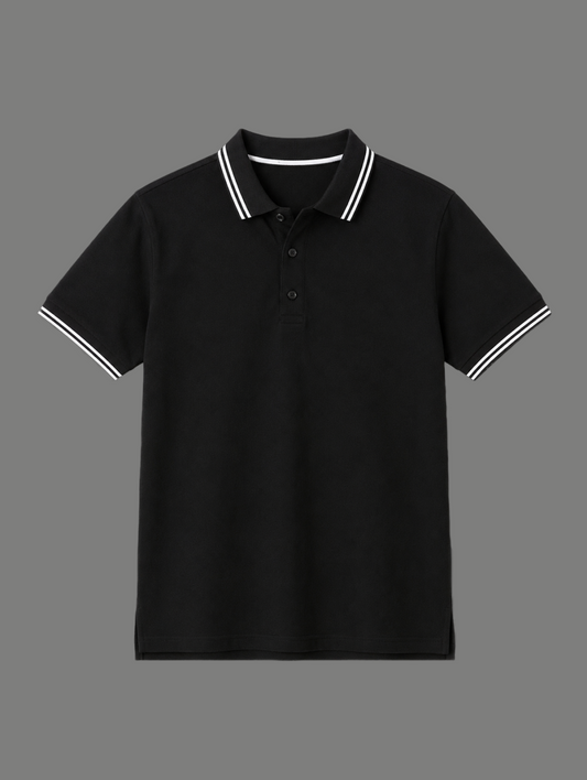 Streetwear Boxy Double Tipped Polo Shirt