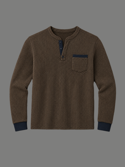 Two-Tone Tech-Knit Henley