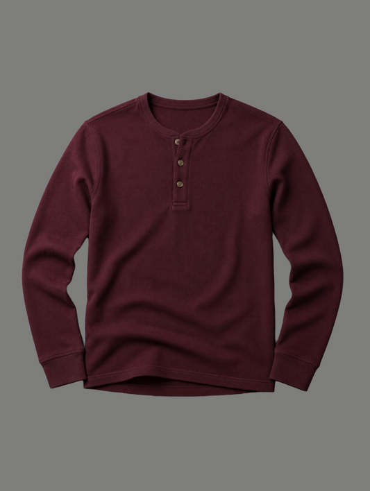 Burgundy Linear Henley