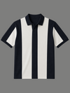 Vertical Striped Textured Polo