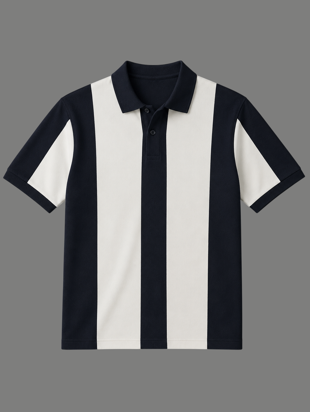 Vertical Striped Textured Polo