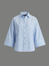 Tailored Vertical Striped Wide Cuff Button Top
