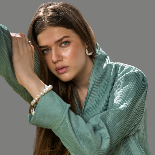 Saga Green Pleated Co-Ord Set