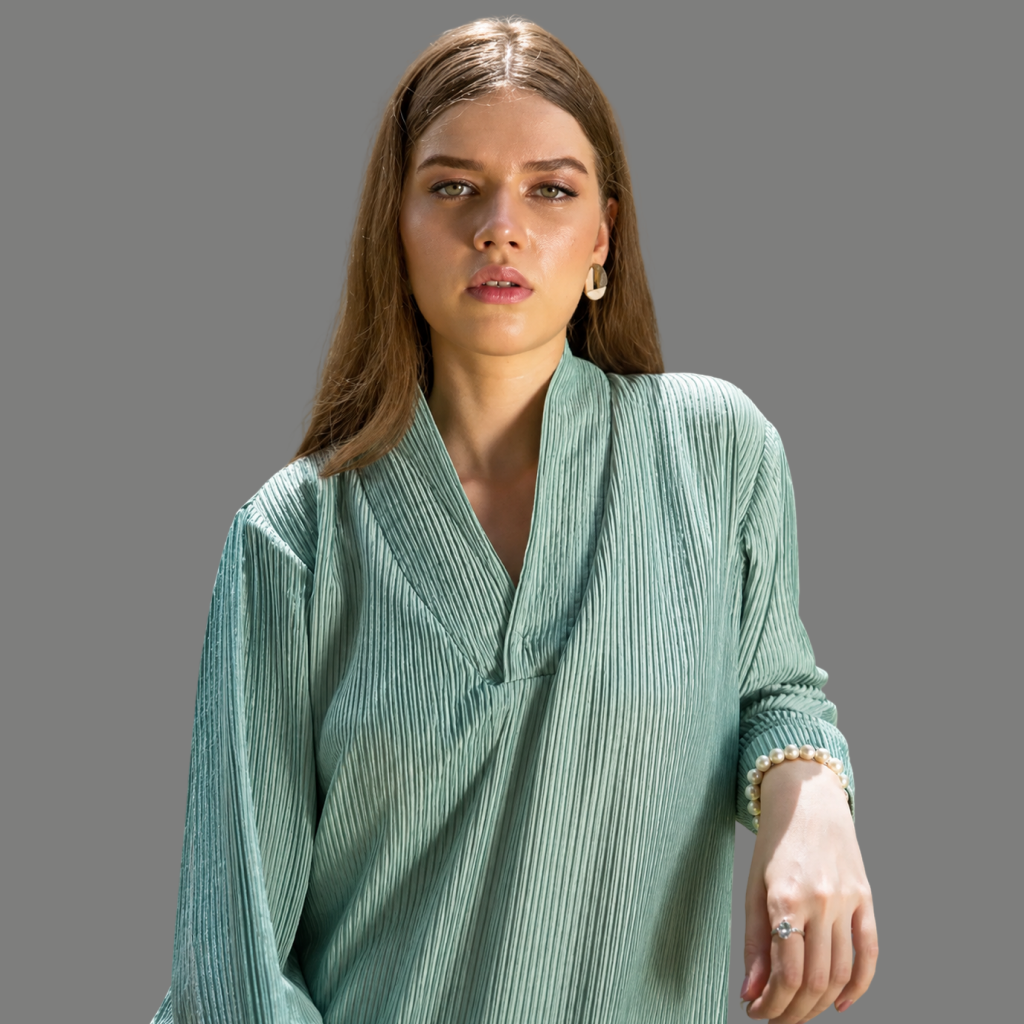 Saga Green Pleated Co-Ord Set