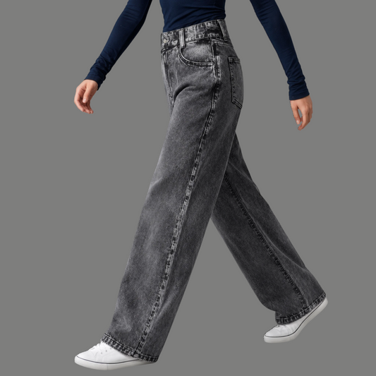 Urban Wide Leg Washed Baggy Denim Jeans