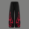 High Rise Flame Graphic Printed Wide Trousers