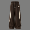 Contrast Panel Drawstring Wide Leg Sweatpants Trousers