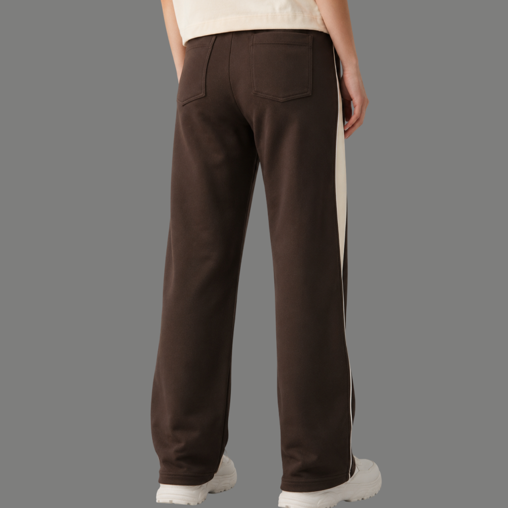 Contrast Panel Drawstring Wide Leg Sweatpants Trousers