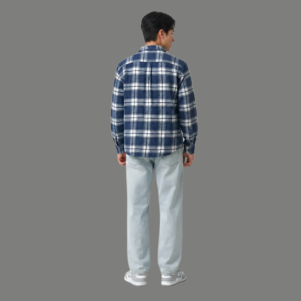 Relaxed Fit Plaid Long Sleeve Casual Shirt