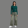 Relaxed Fit Paneled Flare Denim Pants