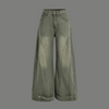 Relaxed Fit Paneled Flare Denim Pants
