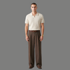 Classic Short Sleeve Ribbed Open Collar Knit Polo