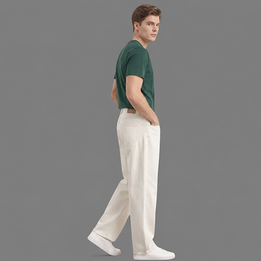 Aged Cream  Straight Pants