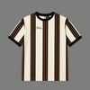 Vertical Block Striped Graphic Crewneck T Shirt