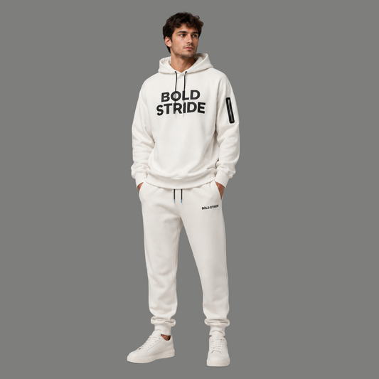 Glacier Ivory Hoodie - Boldstride - straight-on view