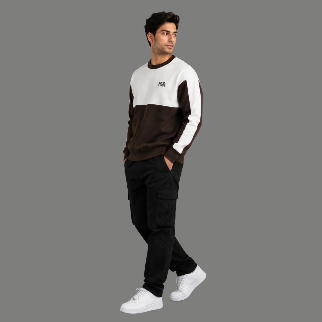 Timberline Colorblock Crew - Boldstride - styled pose