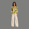 Olive Abstract Floral Shirt - front
