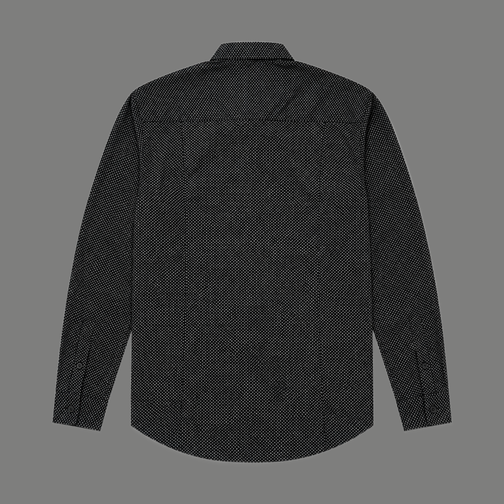 Black Micro Dot Print Shirt - flat