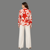 Red Abstract Floral Shirt - back
