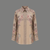 Beige Paisley Tunic Shirt - flat
